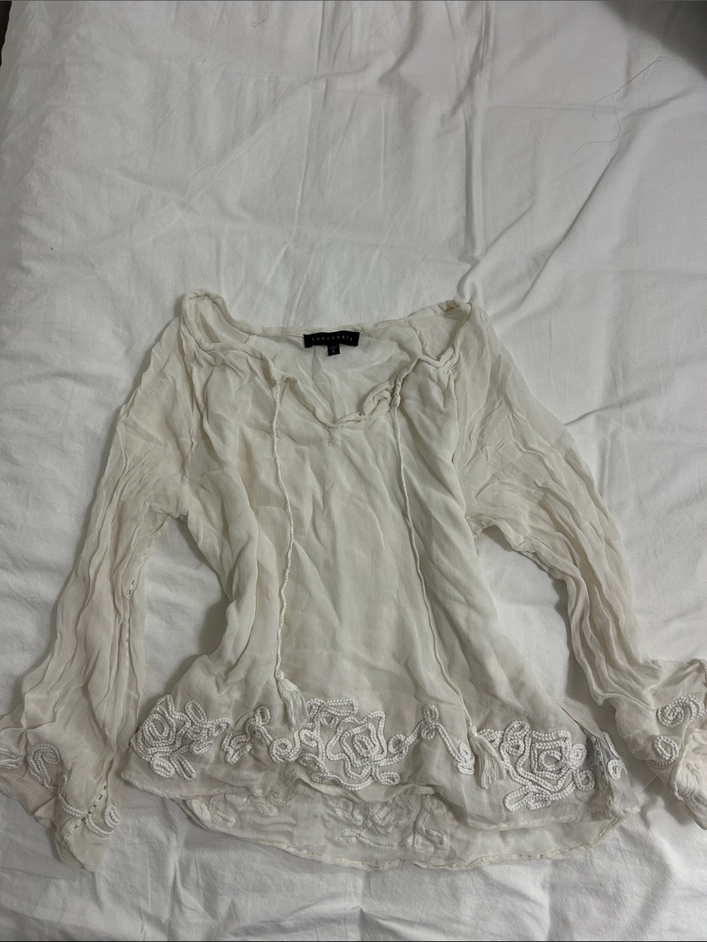 Sanctuary Cream Embroidered Peasant Blouse